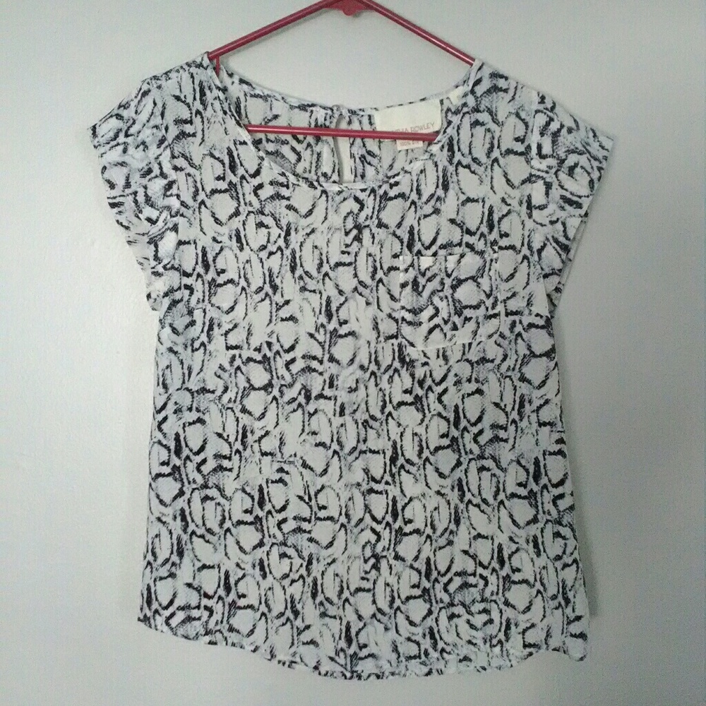 Cynthia Rowley silk snakeskin print top